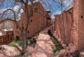 Streets of famous old Iranian village of Abyaneh. Barzrud Rural District, in the Central District of Natanz County Royalty Free Stock Photo