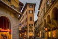 Streets of Florence, Italy at the evening hours.