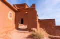 Streets in The fortified town of Ait ben Haddou near Ouarzazate on the edge of the sahara desert in Morocco. Atlas Royalty Free Stock Photo