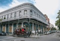 Streets of the French Quarter in New Orleans. Tourist excursion to the sights of the ancient city Royalty Free Stock Photo