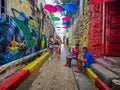 Streets of the Getsemani neighborhood of Cartagena, Colombia Royalty Free Stock Photo