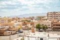 Streets of Hail city with arabian Aarif fortress tower, Saudi Arabia