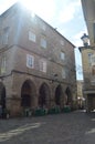 Streets Of The Historic Medieval Style Helmet In Noya. Nature, Architecture, History, Street Photography. August 19, 2014. Noia,