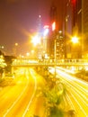 Streets of Hong Kong night. Night lights of city of Hong Kong Royalty Free Stock Photo