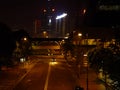 Streets of Hong Kong night. Night lights of city of Hong Kong Royalty Free Stock Photo