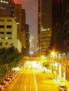 Streets of Hong Kong night. Night lights of city of Hong Kong Royalty Free Stock Photo