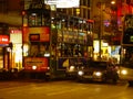 Streets of Hong Kong night. Night lights of city of Hong Kong Royalty Free Stock Photo