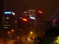 Streets of Hong Kong night. Night lights of city of Hong Kong Royalty Free Stock Photo