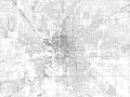 Streets of Indianapolis, city map, capital city, Indiana. Streets and urban area. Usa