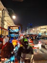 the streets are jammed, people throng the streets after returning from work to their homes Royalty Free Stock Photo