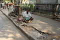 Streets of Kolkata. Beggars Royalty Free Stock Photo
