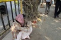 Streets of Kolkata. Beggars Royalty Free Stock Photo