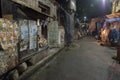 Streets of Kumartuli after dark,Kolkata,India