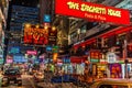 Streets lights of Nathan Road Tsim Sha Tsui Kowloon Hong Kong Royalty Free Stock Photo