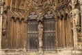 Streets of Lincoln - the cathedral, an entrance. Royalty Free Stock Photo