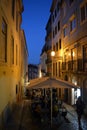 Streets of Lisbon at night. Old town historic buildings. Europe. Portugal. Nightscene.