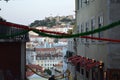 Streets of Lisbon at night. Old town historic buildings. Europe. Portugal. Nightscene.