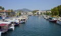 View of the streets of Marmaris and the port. Walk around the city. Tours to Marmaris for youth.Picturesque landscapes of islands Royalty Free Stock Photo