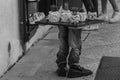 In the streets of Matera - a plant table Royalty Free Stock Photo