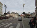 The streets of medieval Bohemia - paving stones, walls of wild stone, crooked streets. A wide area is characteristicTourists walk.