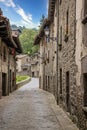 Streets of medieval village of Rupit, Catalonia of Spain Royalty Free Stock Photo