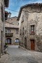 Streets of medieval village of Rupit, Catalonia of Spain Royalty Free Stock Photo