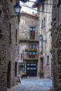 Streets of medieval village of Rupit, Catalonia of Spain Royalty Free Stock Photo