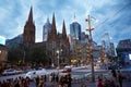 Streets in Melbourne after work hour Royalty Free Stock Photo