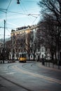 Tram lines on the Streets of Milan