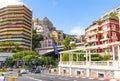 The streets of Monte Carlo Monaco near Sainte-Devote, part of the Formula One circuit.