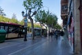 Streets in the morning of Logono in La Rioja, Spain. In spring 2021 Royalty Free Stock Photo