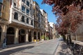 Streets in the morning of Logono in La Rioja, Spain. In spring 2021 Royalty Free Stock Photo