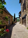 The streets of Najac, France. Picturesque destinations.