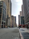 Streets of New York and skyscrapers