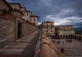 The streets of the old city of Assisi. Perugia. Umbria. Italy