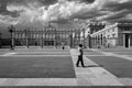 Streets of the old city of Madrid. Spain. Black and white.