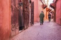 In the streets of old city of Marrakesh, Morocco. December 18 2018