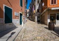 The streets of the old city of Rovinj. The beauty of old Croatia