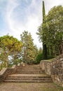 The streets in the old park of the Spanish city of Gerona Royalty Free Stock Photo