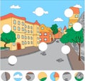 The streets of the old town. Complete the puzzle and find the mi Royalty Free Stock Photo