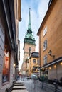 Streets of old town in Stockholm, Sweden. Royalty Free Stock Photo