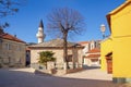 Streets in Old Town of Trebinje on sunny winter day. View of Sultan Ahmed Mosque Emperors mosque . Bosnia and Herzegovina