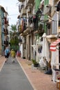 Streets of the Old Town of Villajoyosa, Lifestyle, Old Houses, traditional buildings.Spain