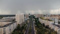 streets of Orenburg taken from above from a drone