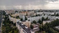 streets of Orenburg taken from above from a drone