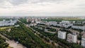 streets of Orenburg taken from above from a drone