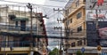 Streets of Pattaya with a huge number of electrical wires