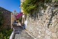 In the streets of Pelekas village on Corfu island Royalty Free Stock Photo