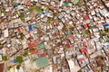 Streets of poor areas in Manila. The roofs of houses and the life of people in the big city. Poor districts of Manila Royalty Free Stock Photo