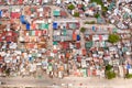 Streets of poor areas in Manila. The roofs of houses and the life of people in the big city. Poor districts of Manila Royalty Free Stock Photo